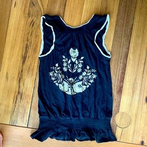 Free People cap-sleeve embroidered tank top